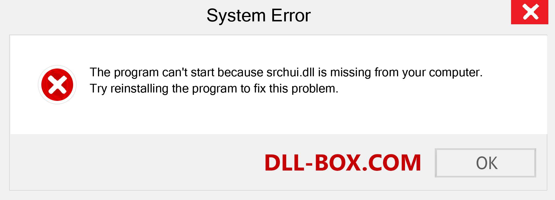  srchui.dll file is missing?. Download for Windows 7, 8, 10 - Fix  srchui dll Missing Error on Windows, photos, images